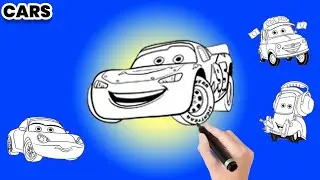 Как рисовать персонажей Disney Pixar Тачек | Молния Маккуин, Мэтр, Салли и друзья | Zoonitoons