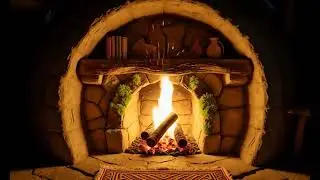3 Hours Hobbit Fireplace 🍃🔥 Cozy Shire Fire Ambience for Relaxation & Sleep