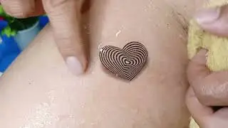 How to apply temporary Tattoos lover of music flower #04