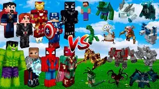 What Superheros can Beat the most Minecraft Bosses? Part 2