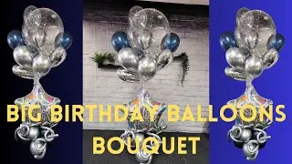 LED bubble balloons bouquet for birthday| 360q chrome silver latex balloon | Clear bubble Balloon