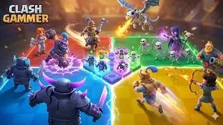4-Player Merge Tactics Battle ⚔️ PEKKA vs Mega Knight | CLASH GAMMER