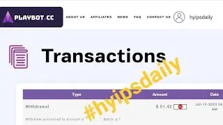 Best 1$ hourly hyip investment site Playbot .cc | 51$ live proof Online investment site #hyipsdaily