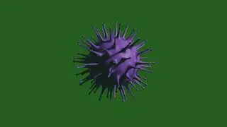 Free Stock Footage - Rotating purple virus on green background, Model 1