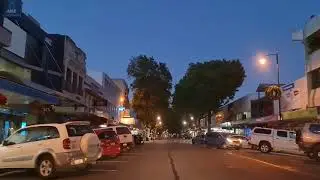 Drive Through Town Centre of Nelson in Evening, Nelson, New Zealand.