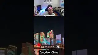 This city in China, skyline lights move all in sync #shorts ￼