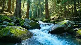 Peaceful Forest River Sounds | Flowing Water in Deep Jungle for Relaxation & Sleep