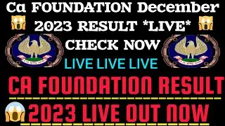 🔴Live Ca foundation dec 2023 result check now🤯|ca foundation 2023 result live check now|ca result aj