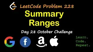 Summary Ranges | LeetCode 228 | October LeetCode Challenge | Day 28
