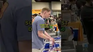 A viewer bought him cards! | Pokemon card vendor POV #pokemon #pokemoncard #tcg #wholesome