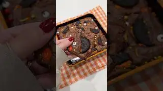 Asmr spooky fall brownies 🍪 #recipe #halloween #asmr #satisfying #asmrsounds #shorts #short #viral