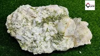 Pollucite Specimen with Green Tourmaline. Large Piece. Museum Grade