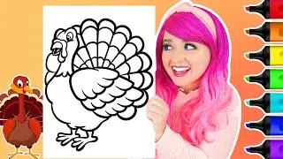 Coloring a Turkey 🦃 THANKSGIVING 2022 Coloring Page | Ohuhu Paint Markers