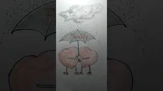 #art #design #love #umbrella #rain #hearts #clouds #family #protection