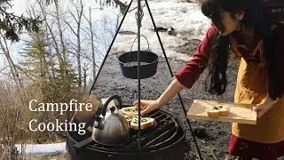 Campfire Cooking - Mushroom soup | No electricity, No gas | Slow living |ASMR