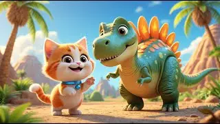 Kitty&rsquo;s Dinosaur Adventure Song 🐱🦖 | canciones infantiles y baby songs educativas para ni&ntilde;os