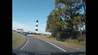 Drive to Bodie Island Lighthouse in Outer Banks, North Carolina