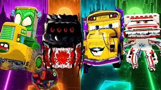 Zombie Truck vs Lightning McQueens Monster vs Miss Fritter Eater vs Ambulance Car Eater tileshhop