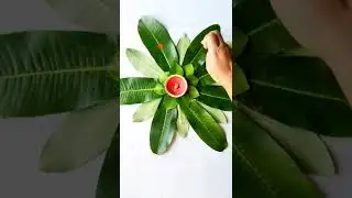 Easy Leaf Rangoli😱 #curlprenka #diy #shorts #doityourself