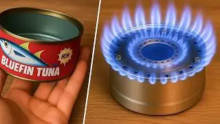 I stayed warm all winter with empty bluefin tuna cans and foam iron | FREE Survival Heater