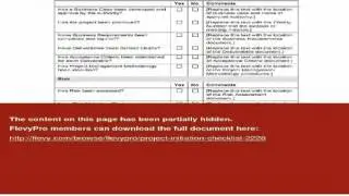 Project Initiation Checklist