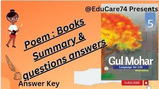 Poem : Books  Questions - Answer & Summary of the Poem.  Class 5th ICSE Board.