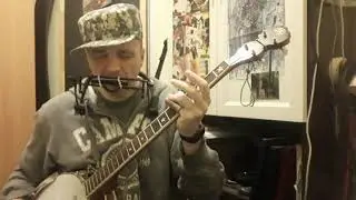 Slide banjo and A harmonica, Blues