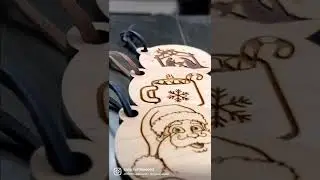 Laser Engraved Christmas Ornaments! #christmas #christmastree #woodworking #shorts #art #artist #diy