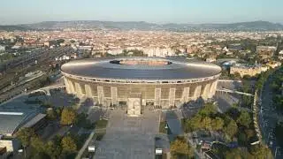 Puskas Arena in Budapest, Hungary stock footage (2026 UEFA Champions League final) 