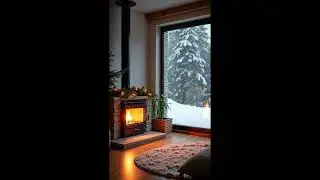 Ultimate Winter Comfort: Fireplace Crackling & Snow Storm Outside - Deep Sleep Ambience 4K