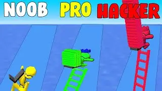 NOOB vs PRO vs HACKER in Ladder Race | GameGuy