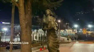 🇦🇩 Walking tour at NIGHT through CALDEA and the CENTER OF ESCALDES-ENGORDANY, Andorra 4K