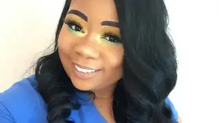 Spring golden eye look with a pop of color