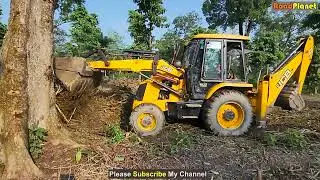 JCB Backhoe Clearing Ground To Planet New Tree - JCB Working on Forest - JCB Backhoe Video 7