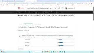 Using Brightspace Rubric Statistics Tool for marker / task moderation