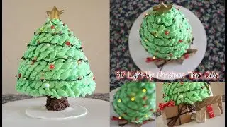 3D Light Up Christmas Tree Cake!