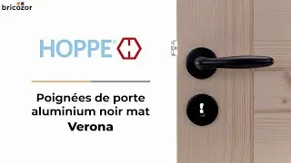 PRESENTATION - Poign&eacute;es de porte sur rosaces rondes - aluminium noir mat - Verona HOPPE