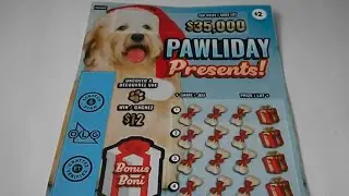 2025-10-20 Ontario Lottery OLG Instant Scratch Ticket #2541 $2 Pawliday Presents! #001 - ASMR