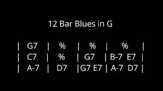 12 Bar Jazz Blues in G - Walking Organ Track 120bpm