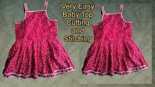 3-4 years baby Top Cutting and Stitching || Baby Frock Cutting