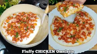 Viral Fluffy CHICKEN OMELETTE Recipe!! | EASIEST High-Protein Breakfast Idea 🍳