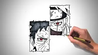 How To Draw Kakashi's Eye Vs Obito's Eye - Easy Anime Drawing