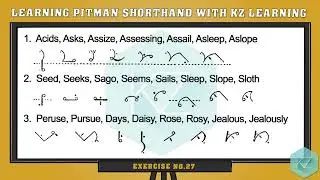 Exercise No.27 (Strokes S and Z) Pitman Shorthand Dictation - KZ Learning