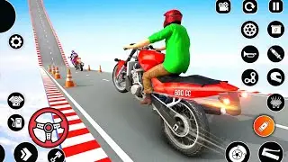 Mega Ramp Bike Dirt Racing Simulator #3 - Blue and Yellow Moto İmpossible Stunt - Android GamePlay