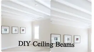 How to Make Easy and Affordable DIY Faux Wood Beams // false ceiling design ideas for bedroom ⚒️🪚✅