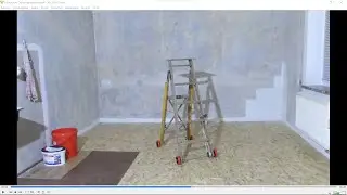 Ladder for wallpapering ceilings