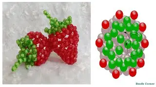 Buah Stroberi dari Mote Manik/ Pola Stroberi/ Strawberry pattern/ Fruit/ Handmade/ Tutorial