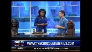 Chocolate Artist Paul Joachim Sculpting with Chocolate Live on Fox News 35