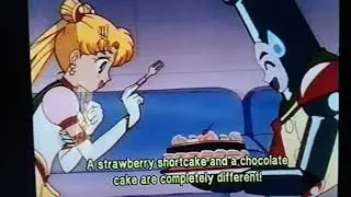 eternal sailor moon eats strawberry and chocolate cake