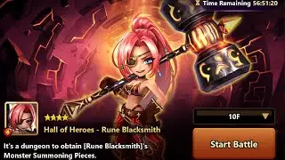 FIRE RUNE BLACKSMITH HALL OF HEROES F2P 100% SAFE *Summoner War*